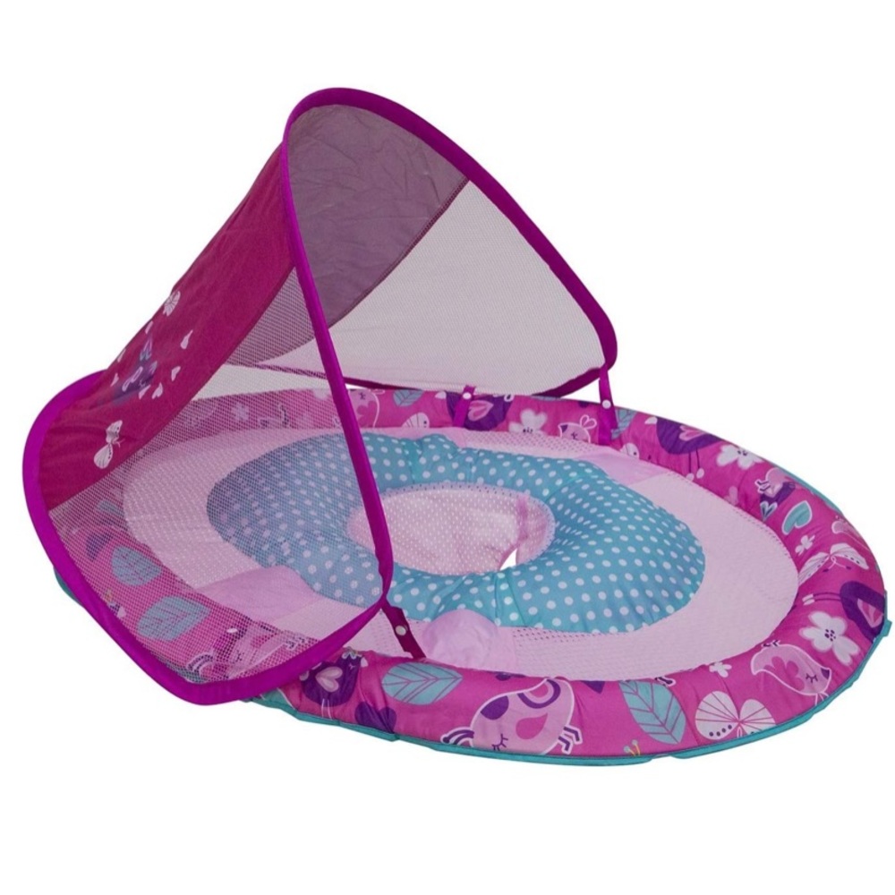 Swimways Baby Spring Float with Sun Canopy - Pink Bird